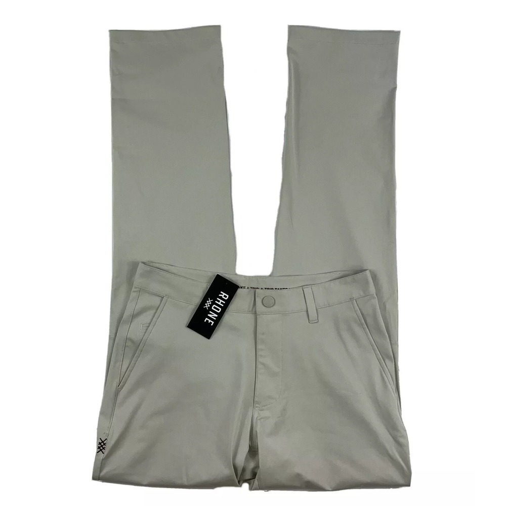 Rhone Light Khaki Mens Japanese Fabric Stretch Commuter Pant Size 28x32 NWT